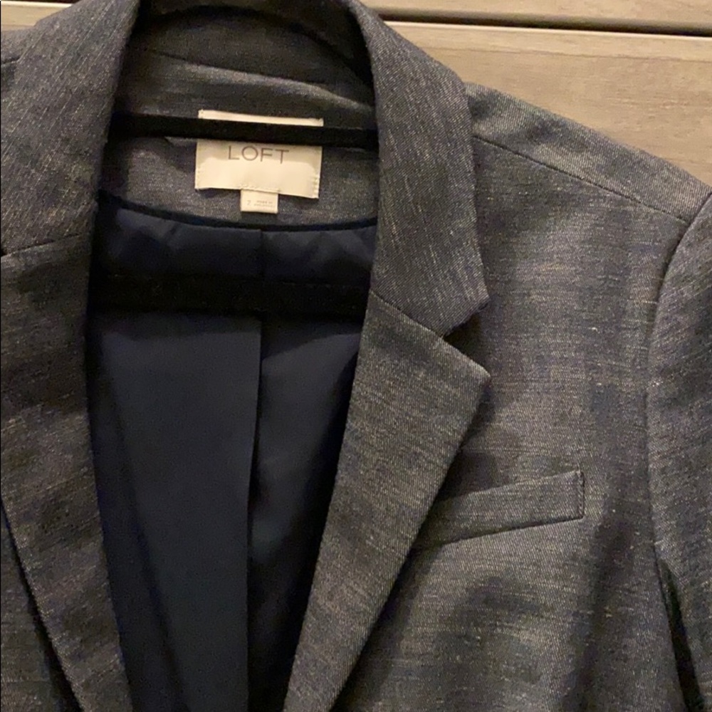 Heathered Navy skirt suit Loft